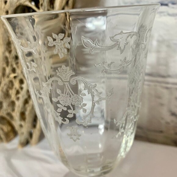 Vintage 40s Fostoria Navarre Etched Crystal Juice Glass - Picture 3 of 9